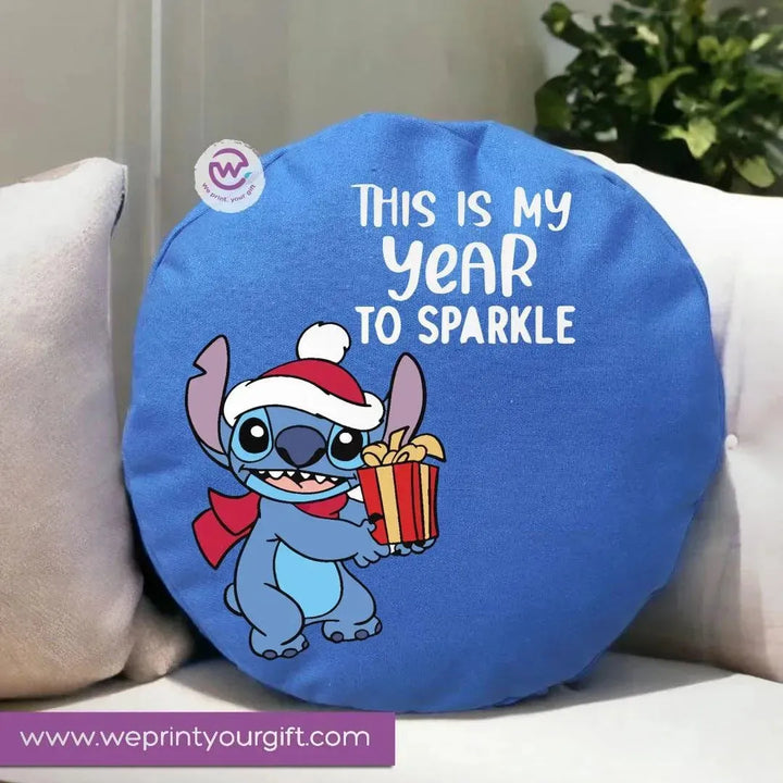 Round Cushion -stich- Christmas - WE PRINT