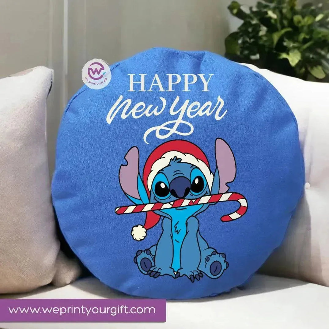 Round Cushion -stich- Christmas - WE PRINT