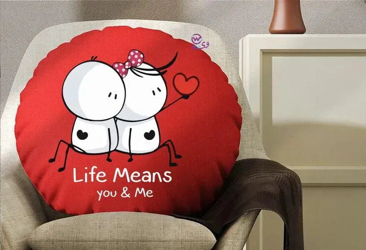 Round Cushion - Valentine's Day-1 - WE PRINT