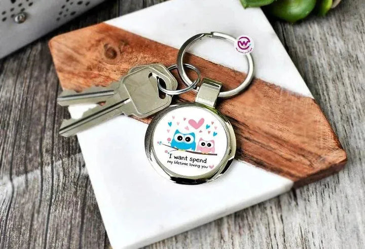 Round Metal Keychain - Lovers - WE PRINT