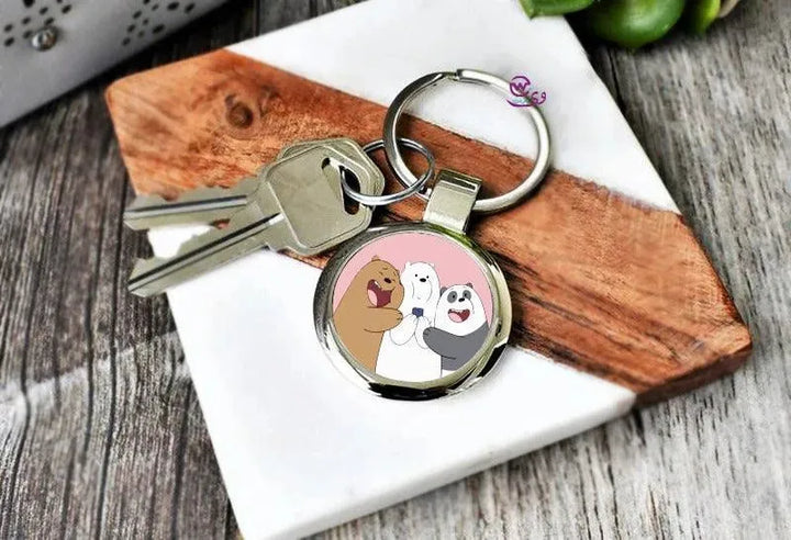 Round Metal Keychain - Three Bears - WE PRINT