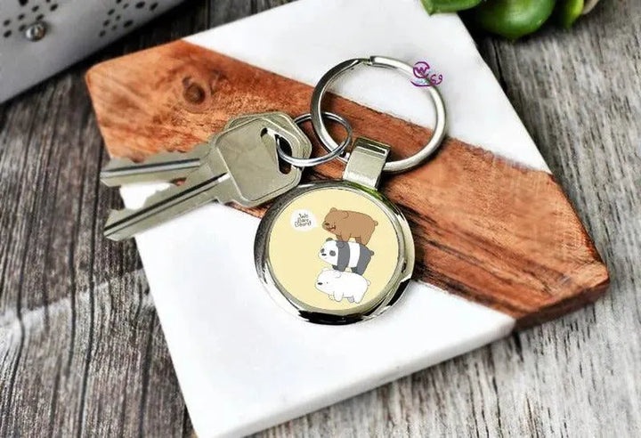 Round Metal Keychain - Three Bears - WE PRINT