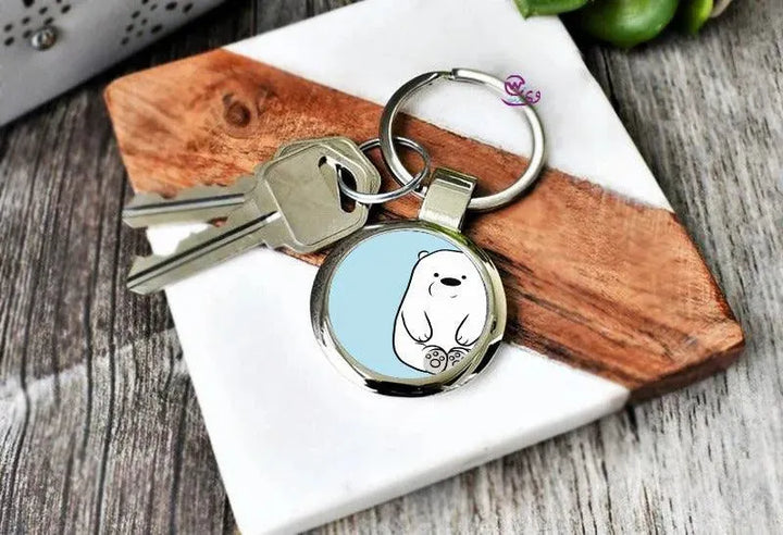 Round Metal Keychain - Three Bears - WE PRINT