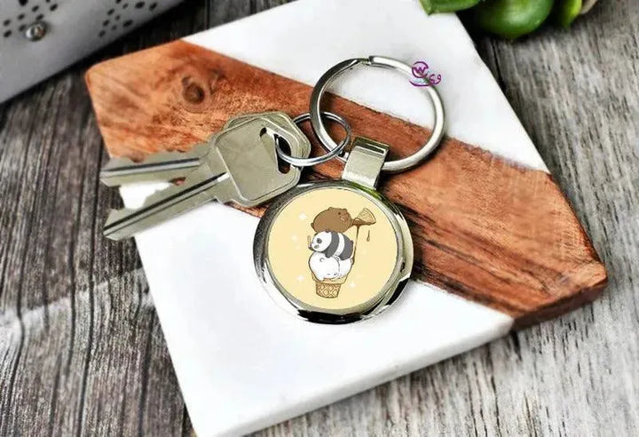 Round Metal Keychain - Three Bears - WE PRINT