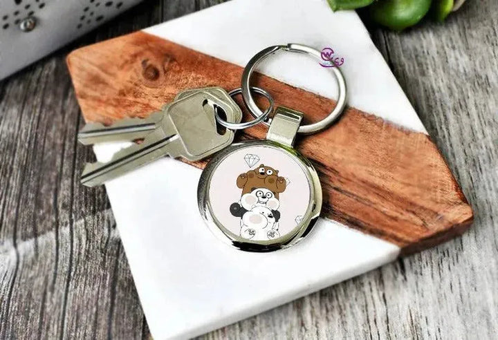 Round Metal Keychain - Three Bears - WE PRINT