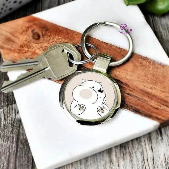Round Metal Keychain - Three Bears - WE PRINT