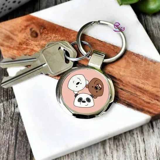 Round Metal Keychain - Three Bears - WE PRINT