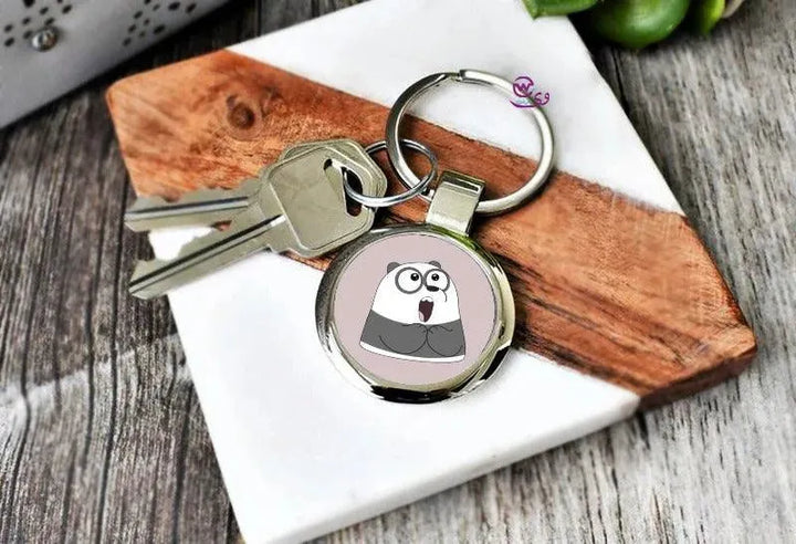 Round Metal Keychain - Three Bears - WE PRINT