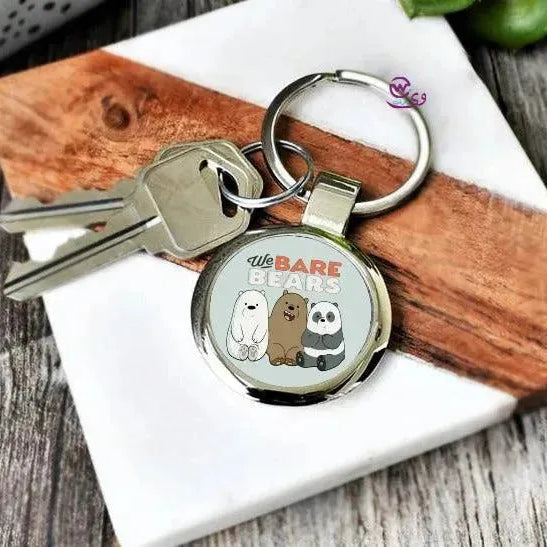 Round Metal Keychain - Three Bears - WE PRINT