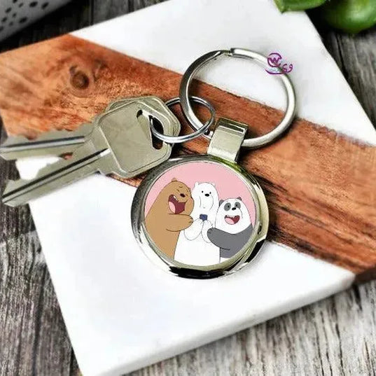 Round Metal Keychain - Three Bears - WE PRINT