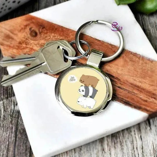 Round Metal Keychain - Three Bears - WE PRINT