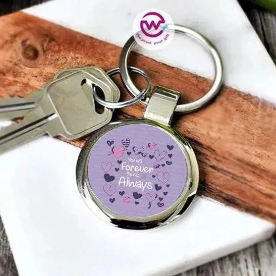 Round Metal Keychain - Valentine's Day - WE PRINT