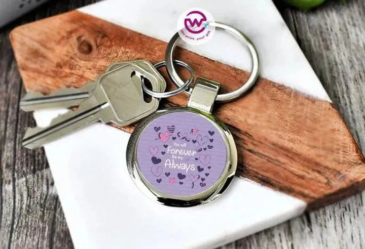 Round Metal Keychain - Valentine's Day - WE PRINT