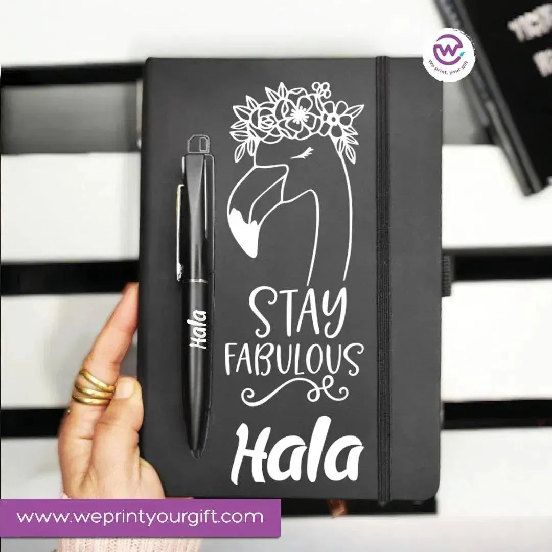 Rubber Notebook with magnetic pen - WE PRINT