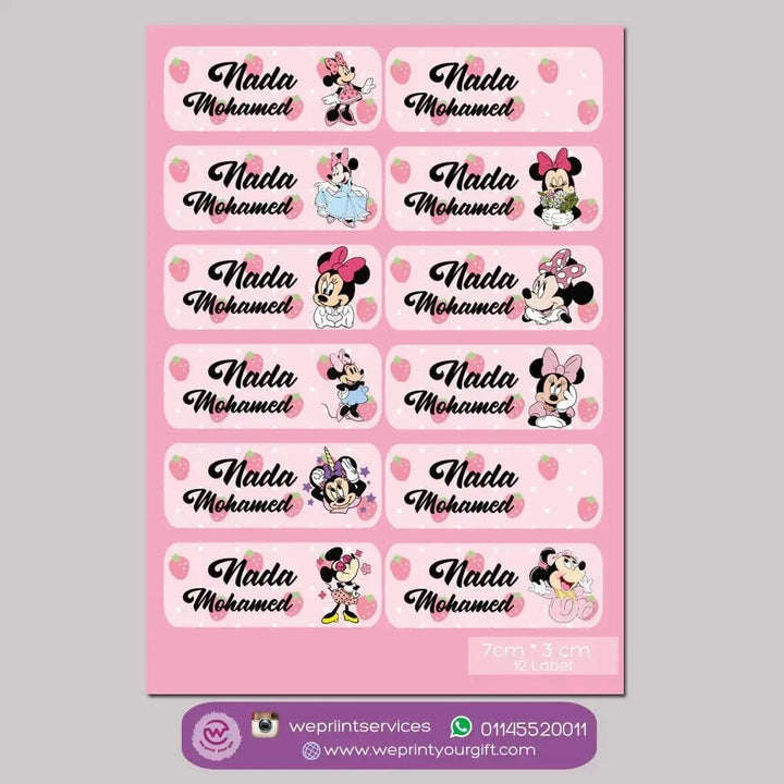 School Waterproof label - Minnie - WE PRINT