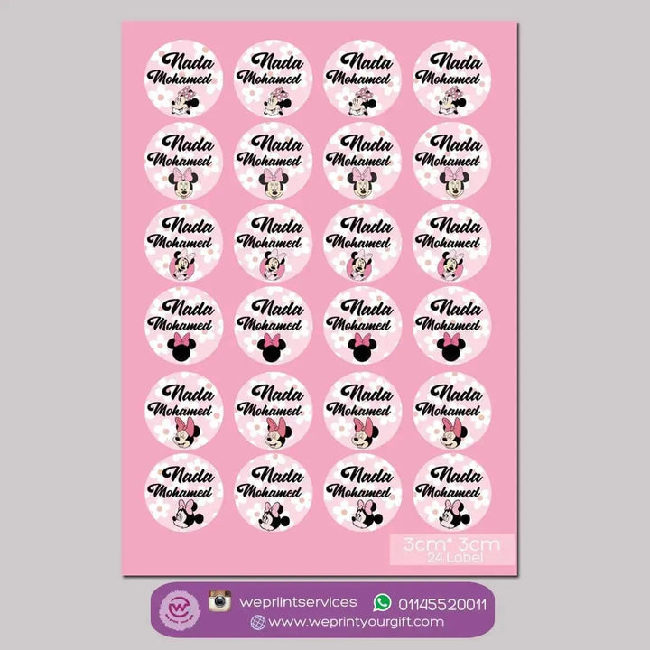 School Waterproof label - Minnie - WE PRINT