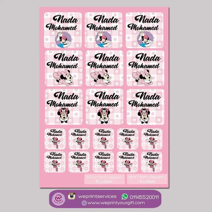 School Waterproof label - Minnie - WE PRINT