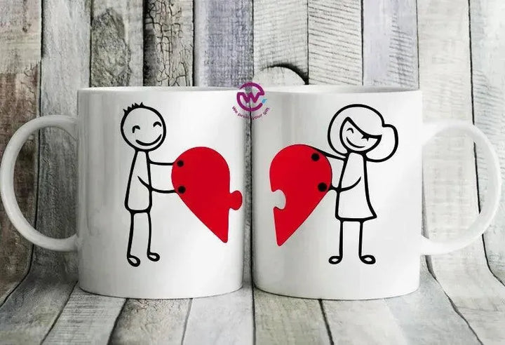 Set- ( 2 Ordinary Ceramic Mugs ) -Valentine's Day 1 - WE PRINT