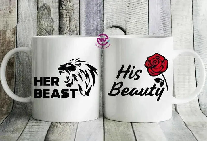 Set- ( 2 Ordinary Ceramic Mugs ) -Valentine's Day 1 - WE PRINT