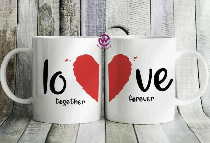 Set- ( 2 Ordinary Ceramic Mugs ) -Valentine's Day 1 - WE PRINT