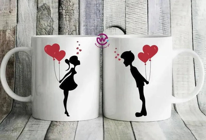 Set- ( 2 Ordinary Ceramic Mugs ) -Valentine's Day 1 - WE PRINT