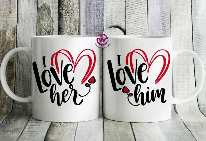 Set- ( 2 Ordinary Ceramic Mugs ) -Valentine's Day 1 - WE PRINT