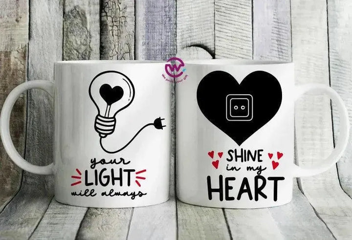 Set- ( 2 Ordinary Ceramic Mugs ) -Valentine's Day 1 - WE PRINT