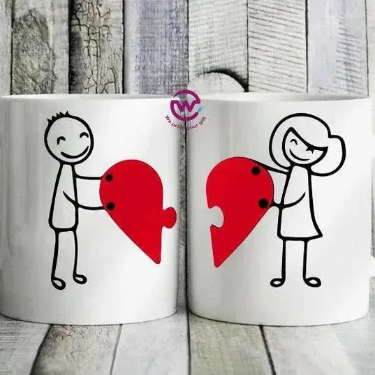 Set- ( 2 Ordinary Ceramic Mugs ) -Valentine's Day 1 - WE PRINT