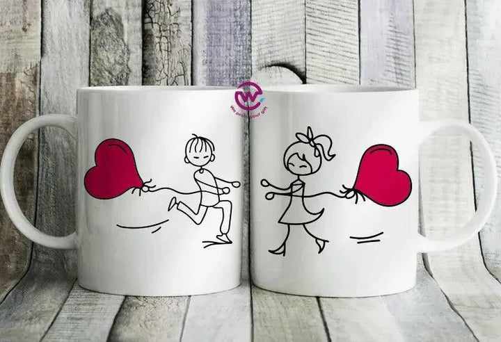 Set- ( 2 Ordinary Ceramic Mugs ) -Valentine's Day 2 - WE PRINT