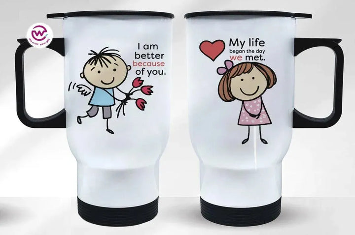 Set - ( 2 Travel mugs ) - Valentine's Day - WE PRINT