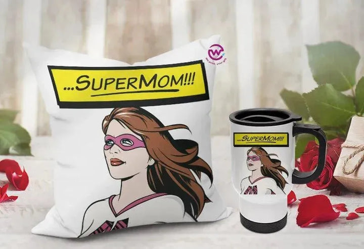 Set- ( Canvas Cushion Square Shape +Travel Mug ) -Mother's Day 1 - WE PRINT