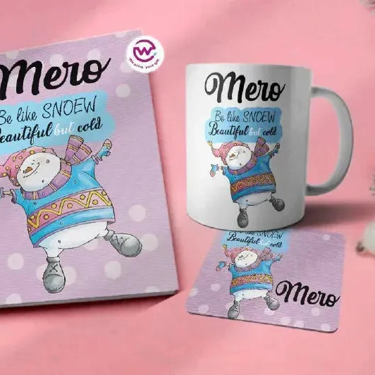 Set (notebook + mug + coaster)-Christmas - WE PRINT