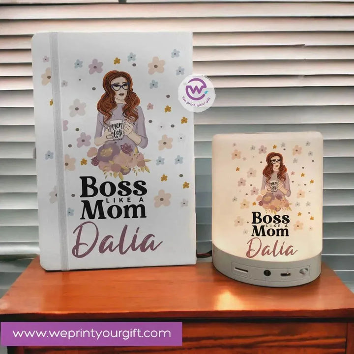 Set - ( Rubber Covers Notebook+ Touch Lamp speaker )-Mother's Day - WE PRINT