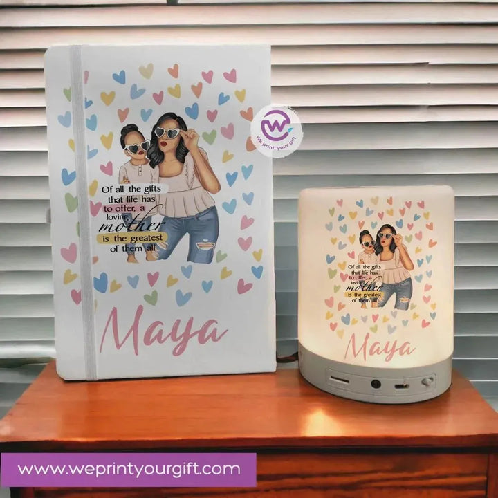 Set - ( Rubber Covers Notebook+ Touch Lamp speaker )-Mother's Day - WE PRINT