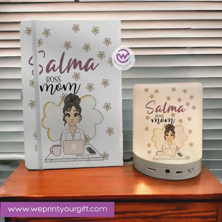 Set - ( Rubber Covers Notebook+ Touch Lamp speaker )-Mother's Day - WE PRINT