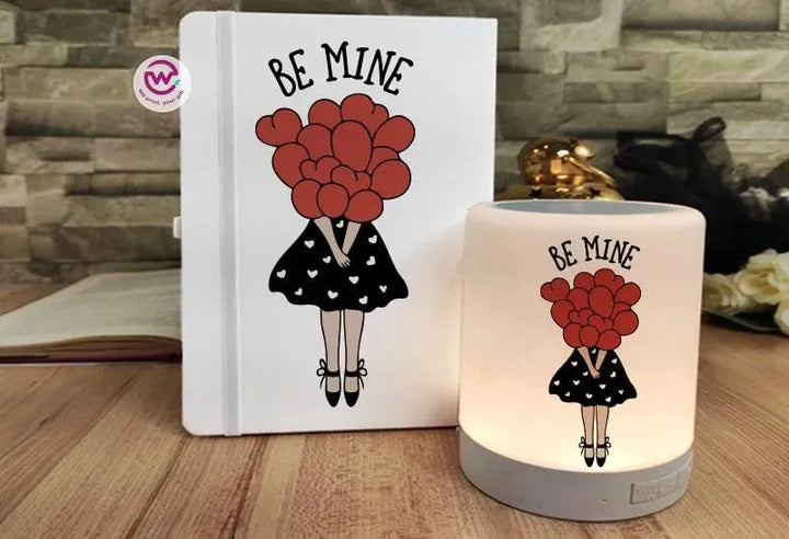 Set - ( Rubber Covers Notebook+ Touch Lamp speaker )-Valentine's Day - WE PRINT