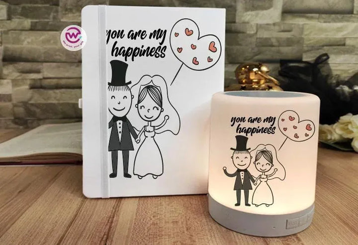 Set - ( Rubber Covers Notebook+ Touch Lamp speaker )-Valentine's Day - WE PRINT