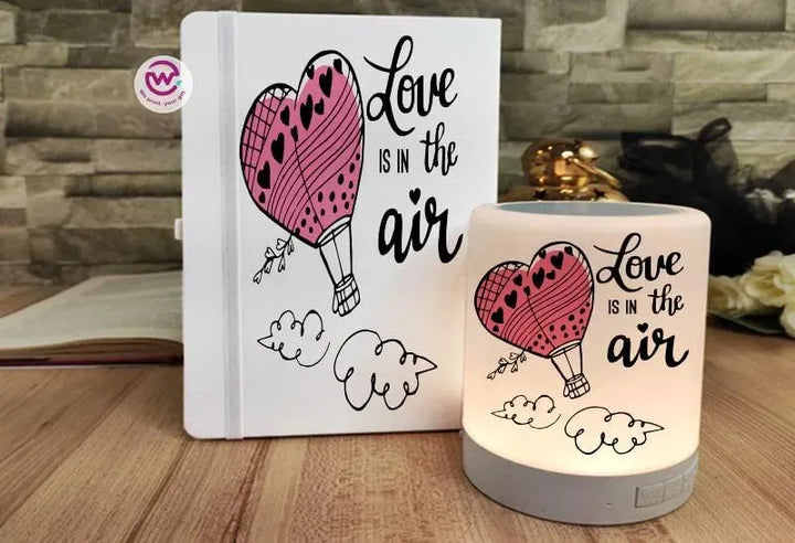 Set - ( Rubber Covers Notebook+ Touch Lamp speaker )-Valentine's Day - WE PRINT