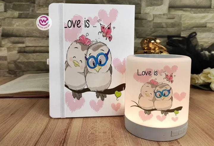 Set - ( Rubber Covers Notebook+ Touch Lamp speaker )-Valentine's Day - WE PRINT