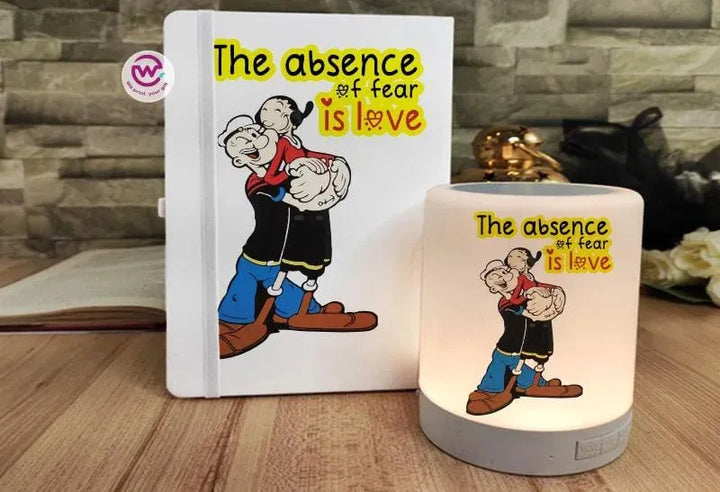 Set - ( Rubber Covers Notebook+ Touch Lamp speaker )-Valentine's Day - WE PRINT