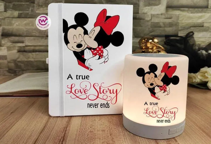 Set - ( Rubber Covers Notebook+ Touch Lamp speaker )-Valentine's Day - WE PRINT