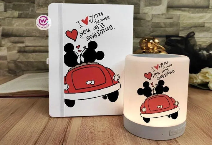 Set - ( Rubber Covers Notebook+ Touch Lamp speaker )-Valentine's Day - WE PRINT