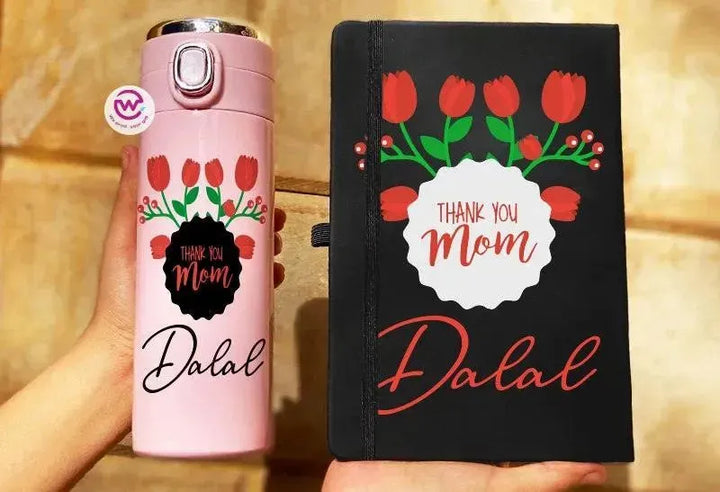 Set ( Thermal Mug with Lock & Digital Screen + Rubber Notebook ) - Mother's Day 1 - WE PRINT