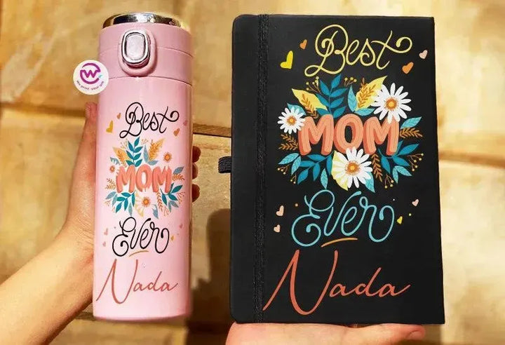 Set ( Thermal Mug with Lock & Digital Screen + Rubber Notebook ) - Mother's Day 1 - WE PRINT