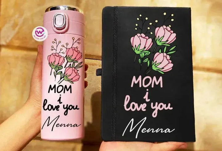 Set ( Thermal Mug with Lock & Digital Screen + Rubber Notebook ) - Mother's Day 1 - WE PRINT