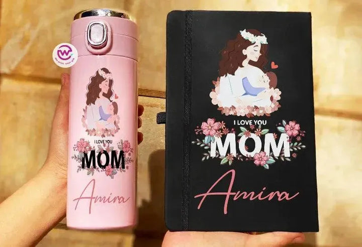 Set ( Thermal Mug with Lock & Digital Screen + Rubber Notebook ) - Mother's Day 1 - WE PRINT