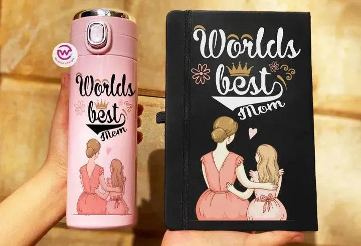 Set ( Thermal Mug with Lock & Digital Screen + Rubber Notebook ) - Mother's Day 1 - WE PRINT