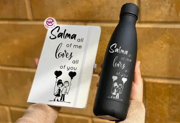 Set - ( Thermal Water bottle + Rubber Covers Notebook )-Valentine's Day1 - WE PRINT