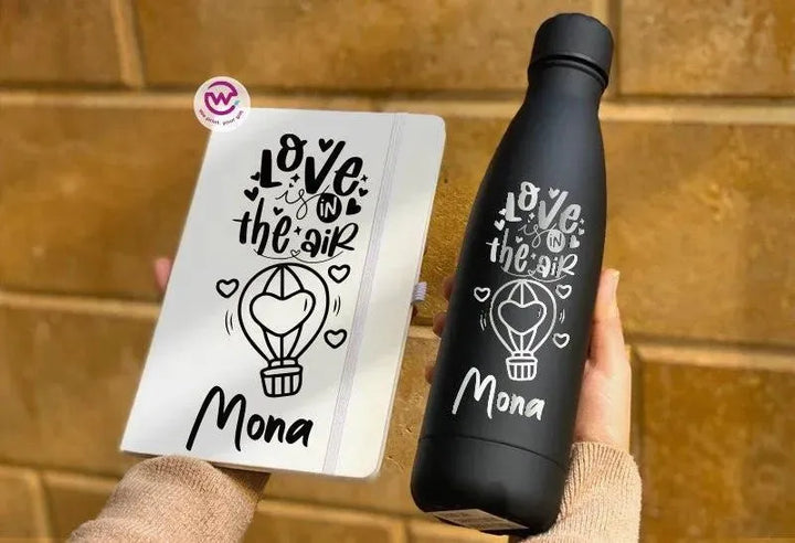 Set - ( Thermal Water bottle + Rubber Covers Notebook )-Valentine's Day1 - WE PRINT