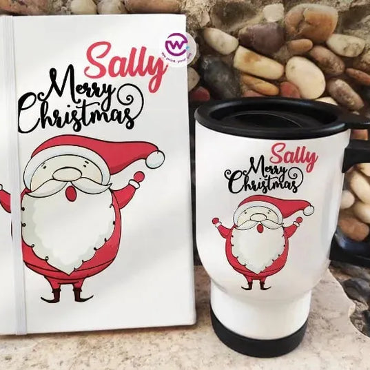 Set (Travel mug + Rubber notebook )- Christmas - WE PRINT